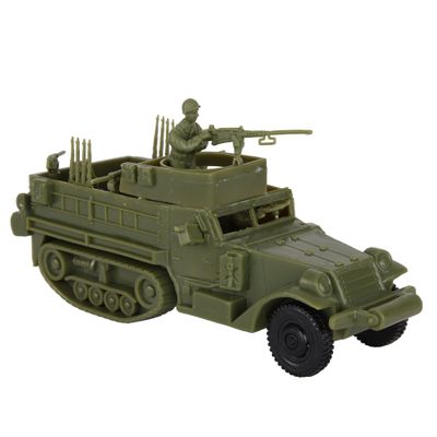 BMC CTS WW2 US M3 Halftrack - 4pc OD Green Plastic Army Men Armored Vehicle