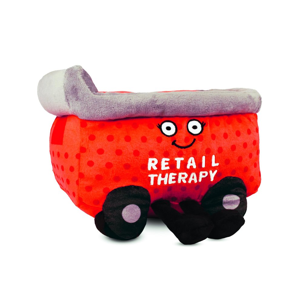 Punchkins Shopping Cart Plushie - Retail Therapy Cute Cart Plush, Gift for Shoppaholics, Cute Plush Toy for Gifting