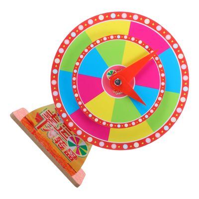 Amosfun Double-layer Prize Wheel for Parties Rotating Lottery Turntable Game Plastic for Events Classroom Fun