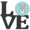 11.5 x 11.75 in. Checkerboard Blue Corgi Metal Artwork Love Wall Decor view 1