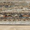 HomeRoots 508076 5 x 8 ft. Ivory Beige Blue Orange Gold Green Gray & Rust Oriental Power Loom Stain Resistant Rectangle Area Rug with Fringe view 4