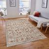 HomeRoots 531768 8 ft. Orange Round Floral Power Loom Area Rug with Fringe view 2