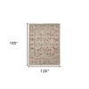 HomeRoots 531768 8 ft. Orange Round Floral Power Loom Area Rug with Fringe view 3