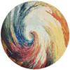 HomeRoots 480162 4 x 4 ft. Wave Abstract Power Loom Non Skid Round Area Rug view 1