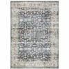 HomeRoots 510383 4 x 6 ft. Blue Gold Rust Ivory & Olive Oriental Printed Stain Resistant Non Skid Rectangle Area Rug view 1
