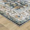 HomeRoots 510383 4 x 6 ft. Blue Gold Rust Ivory & Olive Oriental Printed Stain Resistant Non Skid Rectangle Area Rug view 2