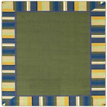Clean Green Bold 7 ft.8 in. x 10 ft.9 in. WearOn Nylon Machine Tufted- Cut Pile Just for Kids Rug