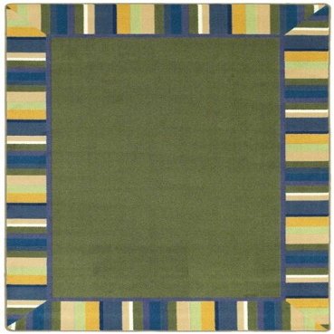 Clean Green Bold 7 ft.8 in. x 10 ft.9 in. WearOn Nylon Machine Tufted- Cut Pile Just for Kids Rug
