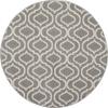 HomeRoots 527690 5 ft. Moroccan Power Loom Round Rug Gray view 1