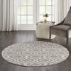 HomeRoots 527690 5 ft. Moroccan Power Loom Round Rug Gray view 2