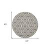 HomeRoots 527690 5 ft. Moroccan Power Loom Round Rug Gray view 3