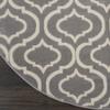 HomeRoots 527690 5 ft. Moroccan Power Loom Round Rug Gray view 4