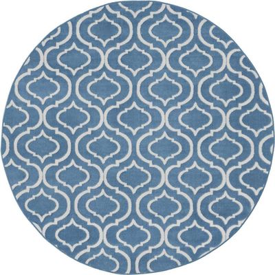HomeRoots 527695 5 ft. Moroccan Power Loom Round Rug Gray