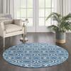 HomeRoots 527695 5 ft. Moroccan Power Loom Round Rug Gray view 2