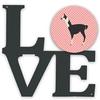 11.5 x 11.75 in. Llama Q Ara Pink Check Metal Artwork Love Wall Decor view 1