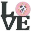 11.5 x 11.75 in. Dalmatian Puppy Pink Flowers Metal Artwork Love Wall Decor view 1