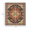 HomeRoots 509231 8 x 11 ft. Black Orange & Beige Oriental Power Loom Stain Resistant Rectangle Area Rug with Fringe view 2