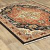 HomeRoots 509228 3 x 5 ft. Black Orange & Beige Oriental Power Loom Stain Resistant Rectangle Area Rug with Fringe view 4
