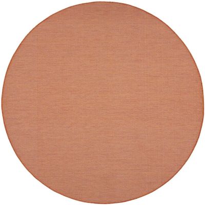 HomeRoots 522584 8 ft. Rust Power Loom Round Area Rug
