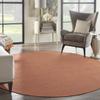 HomeRoots 522584 8 ft. Rust Power Loom Round Area Rug view 2