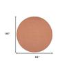HomeRoots 522584 8 ft. Rust Power Loom Round Area Rug view 3