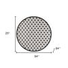 HomeRoots 479425 8 x 8 ft. Black & White Gingham Non Skid Indoor & Outdoor Round Area Rug view 3