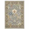 HomeRoots 509350 8 x 11 ft. Blue Gray Gold Green Pink Orange Ivory & Red Oriental Power Loom Stain Resistant Rectangle Area Rug with Fringe view 1