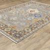 HomeRoots 509350 8 x 11 ft. Blue Gray Gold Green Pink Orange Ivory & Red Oriental Power Loom Stain Resistant Rectangle Area Rug with Fringe view 4