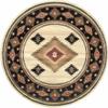 HomeRoots 509045 8 ft. Beige Southwestern Power Loom Stain Resistant Round Area Rug view 1