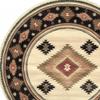 HomeRoots 509045 8 ft. Beige Southwestern Power Loom Stain Resistant Round Area Rug view 4