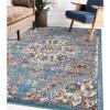 HomeRoots 531871 6 ft. Blue Medallion Power Loom Round Area Rug view 2
