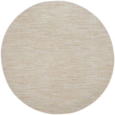 HomeRoots 479816 6 x 6 ft. Ivory & Beige Non Skid Indoor & Outdoor Round Area Rug