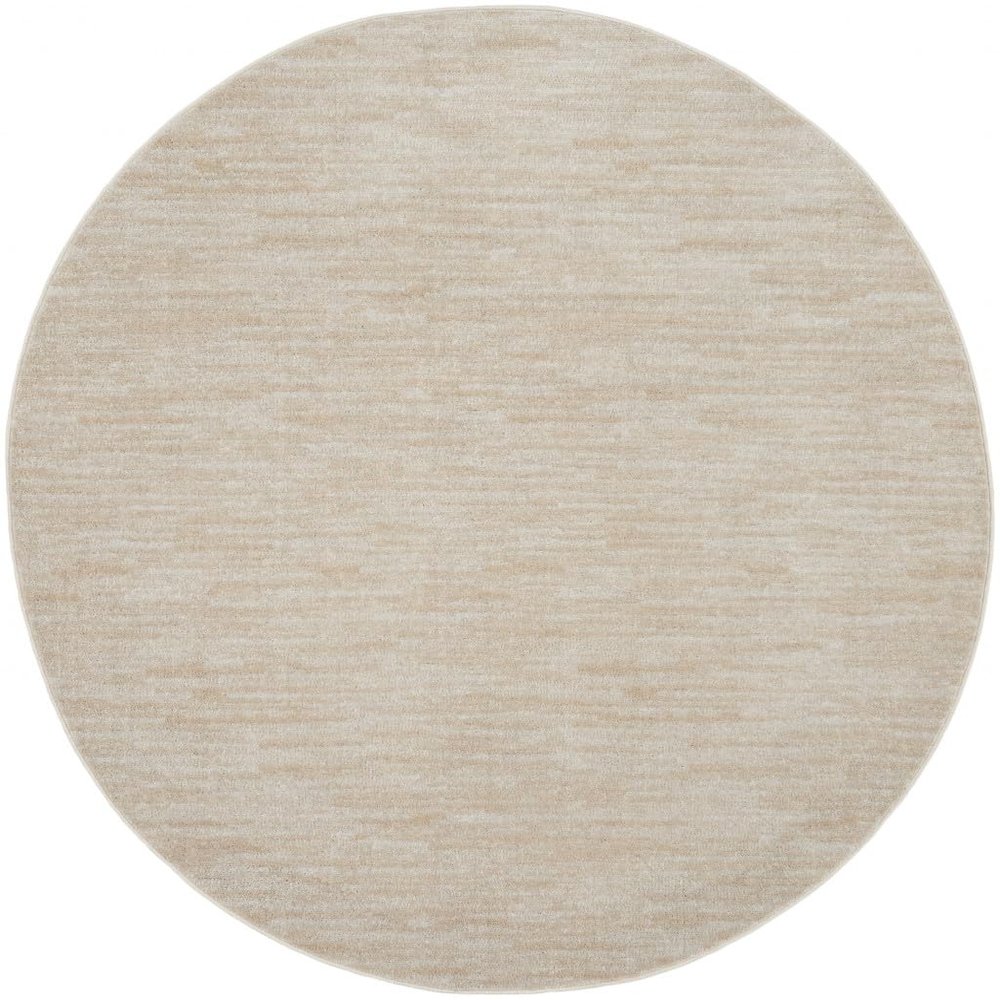 HomeRoots 479816 6 x 6 ft. Ivory & Beige Non Skid Indoor & Outdoor Round Area Rug
