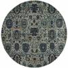 HomeRoots 510074 8 ft. Blue & Navy Oriental Power Loom Stain Resistant Round Area Rug view 1