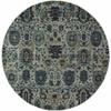 HomeRoots 510074 8 ft. Blue & Navy Oriental Power Loom Stain Resistant Round Area Rug view 4