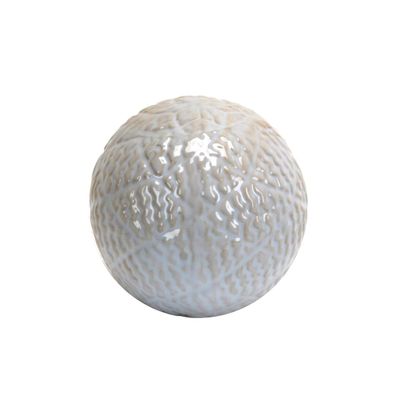 3.7 in. Decorative Ceramic Spheres White