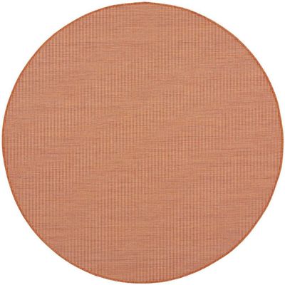 HomeRoots 522587 6 ft. Rust Power Loom Round Area Rug