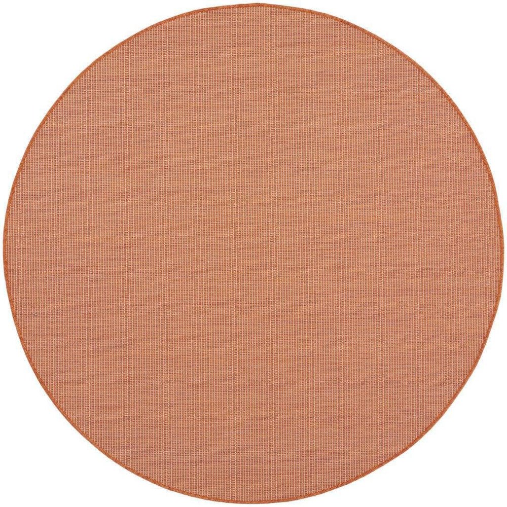 HomeRoots 522587 6 ft. Rust Power Loom Round Area Rug