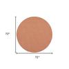 HomeRoots 522587 6 ft. Rust Power Loom Round Area Rug view 3