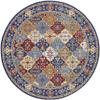 HomeRoots 522271 8 ft. Red Damask Power Loom Round Area Rug view 1