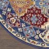 HomeRoots 522271 8 ft. Red Damask Power Loom Round Area Rug view 4