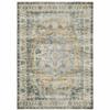 HomeRoots 510370 7 x 10 ft. Blue Gold Brown Green & Salmon Oriental Printed Stain Resistant Non Skid Rectangle Area Rug view 1