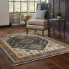 HomeRoots 508040 3 x 5 ft. Blue Red Beige Orange Gold & Tan Oriental Power Loom Stain Resistant Rectangle Area Rug with Fringe view 2