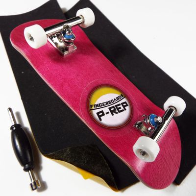 P-REP V2 Pro Performance Complete Wooden Fingerboard kit with Urethane Wheels and Bushings 32mm - Pink
