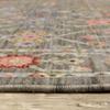 HomeRoots 509281 10 x 13 ft. Gray Salmon Pink Gold Blue Rust Deep Blue Ivory & Green Oriental Power Loom Stain Resistant Rectangle Area Rug with Fringe view 3