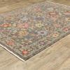 HomeRoots 509281 10 x 13 ft. Gray Salmon Pink Gold Blue Rust Deep Blue Ivory & Green Oriental Power Loom Stain Resistant Rectangle Area Rug with Fringe view 4