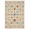 HomeRoots 509288 10 x 13 ft. Ivory Salmon Pink Gold Blues Gray Rust & Green Oriental Power Loom Stain Resistant Rectangle Area Rug with Fringe view 1