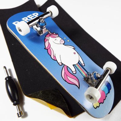 P-REP V2 Pro Performance Complete Wooden Fingerboard kit with Urethane Wheels and Bushings 32mm - Smell The Rainbow