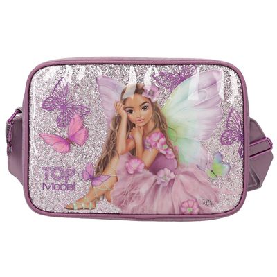 Depesche 12777 TOPModel Fairy Love Shoulder Bag in Mauve with Model Motif and Butterflies, Bag with Adjustable Shoulder Strap