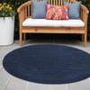 HomeRoots 479820 6 x 6 ft. Midnight Blue Non Skid Indoor & Outdoor Round Area Rug view 2
